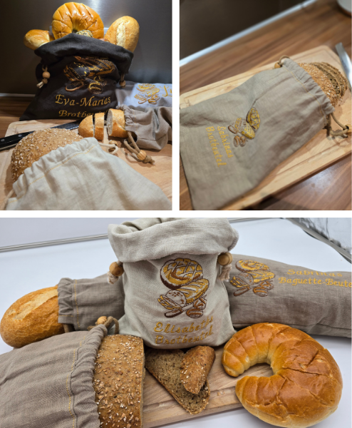 Brotbeutel, bestickt, personalisiert