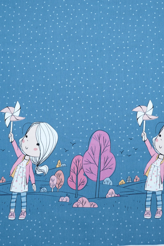 Jersey Bordüre Staghorn Mädchen in 2 vers. Varianten "Kombistoff"