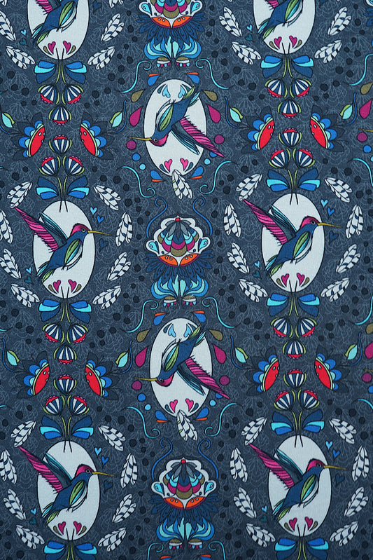 French Terry Vögel in 4 vers. Varianten