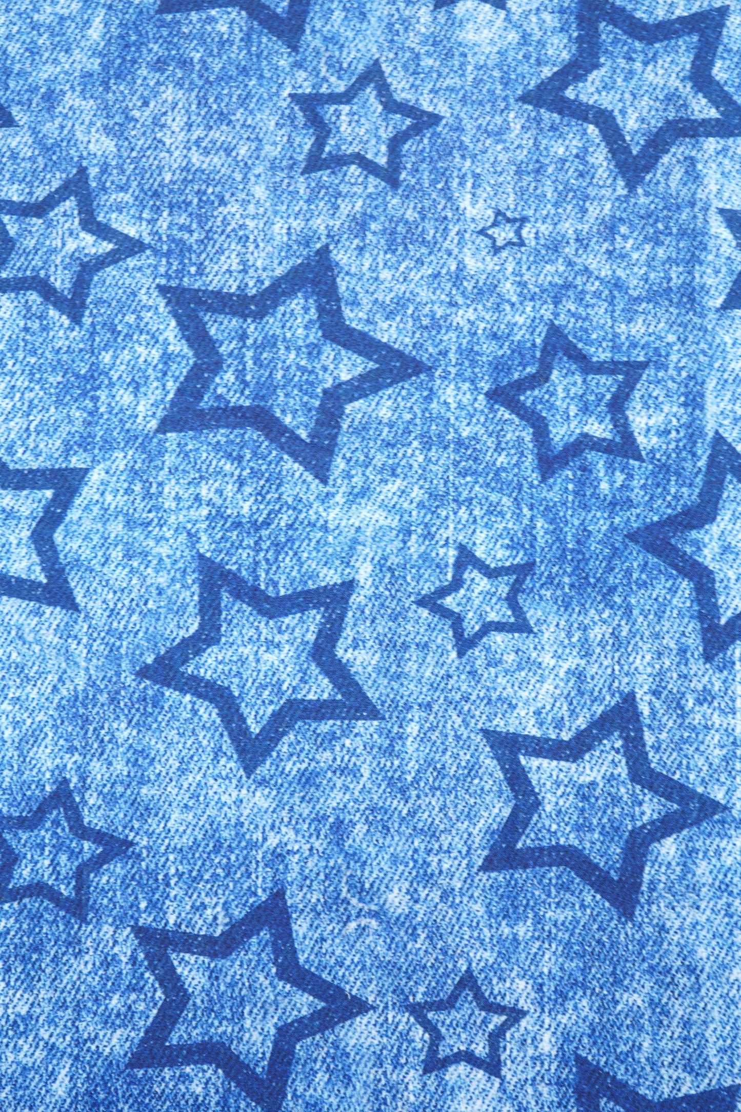 French Terry blaue Sterne RESTSTÜCK 0,5m