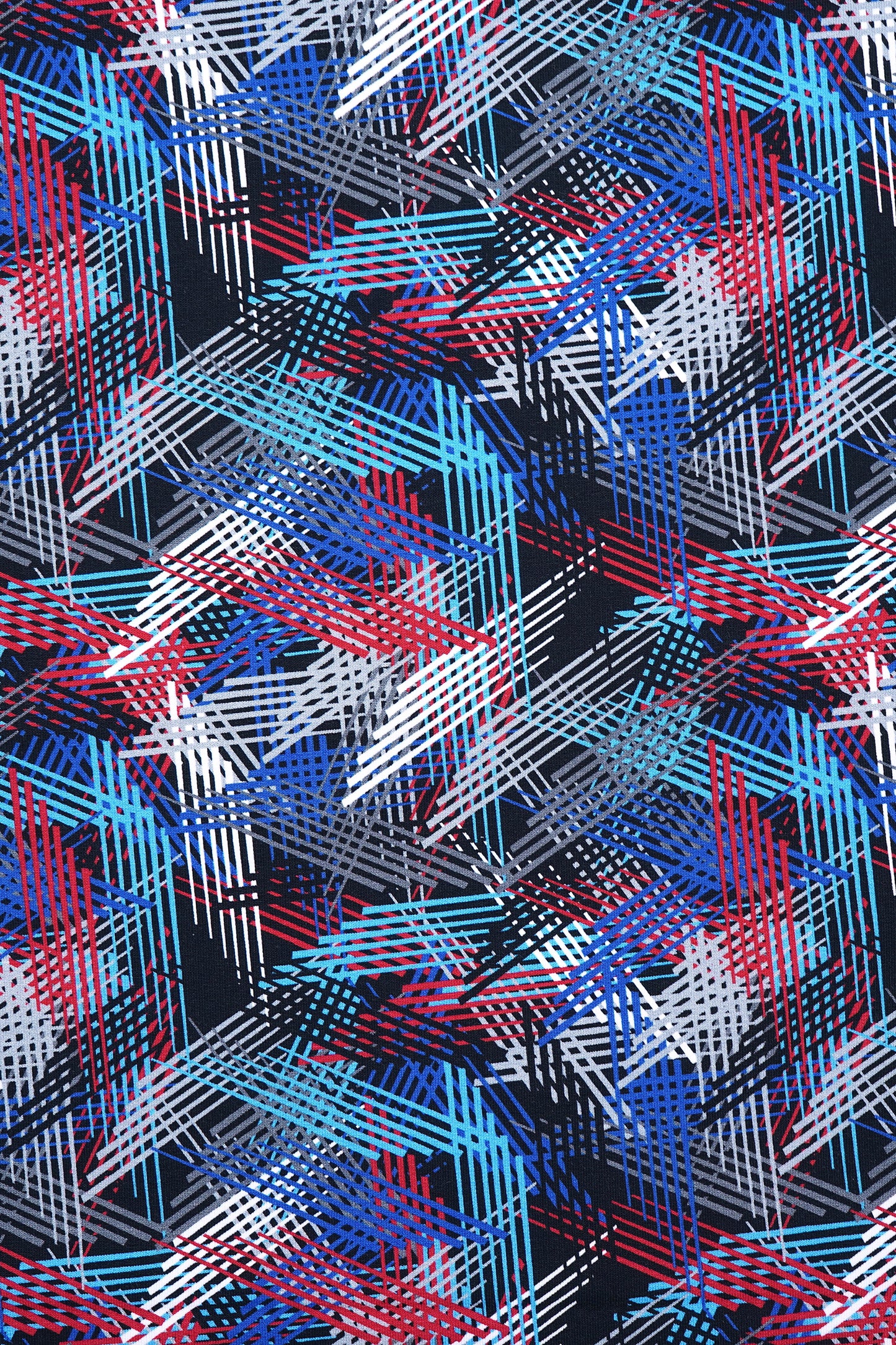 French Terry Galaxy rotblau