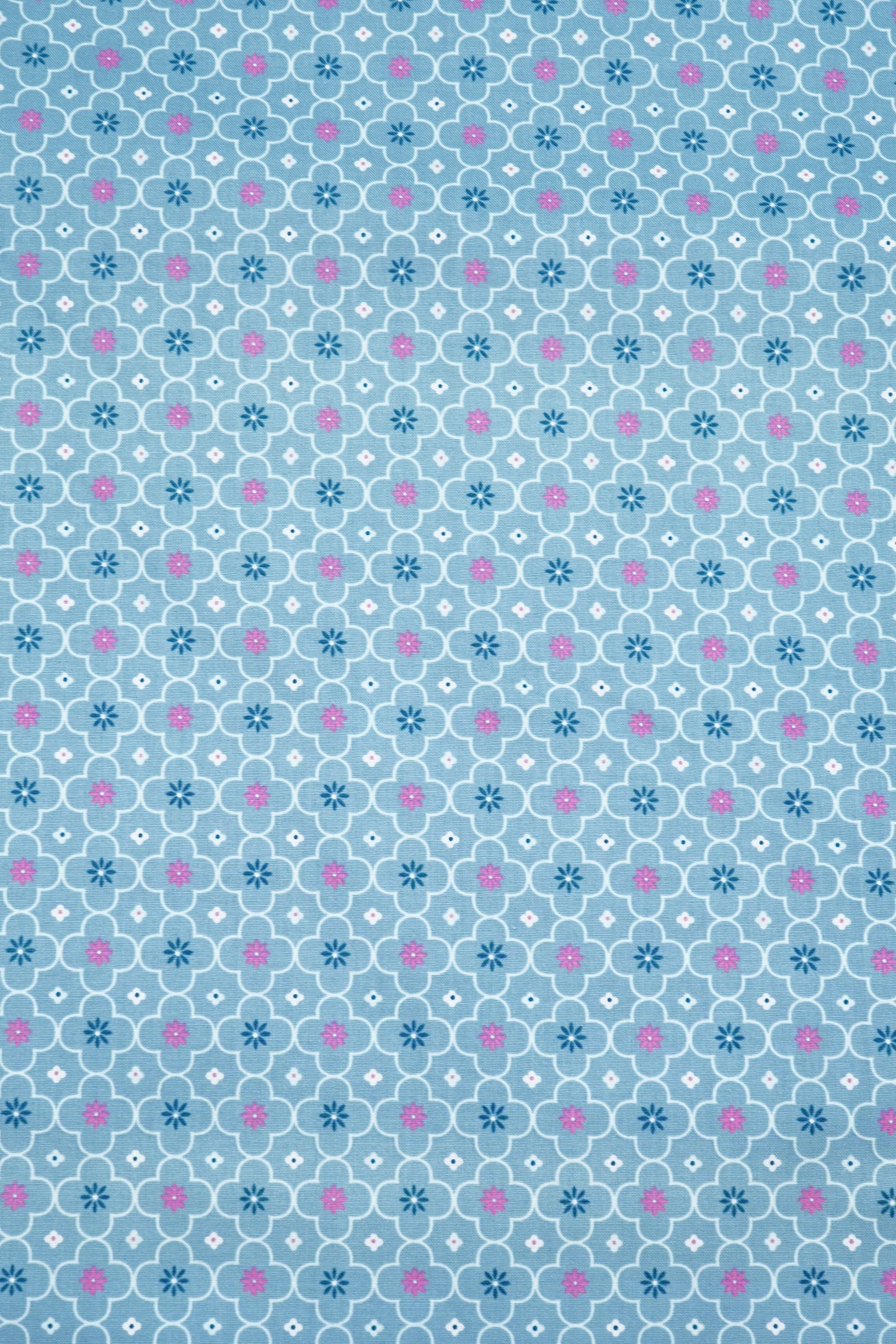 Baumwolle stahlblau mit Blumen