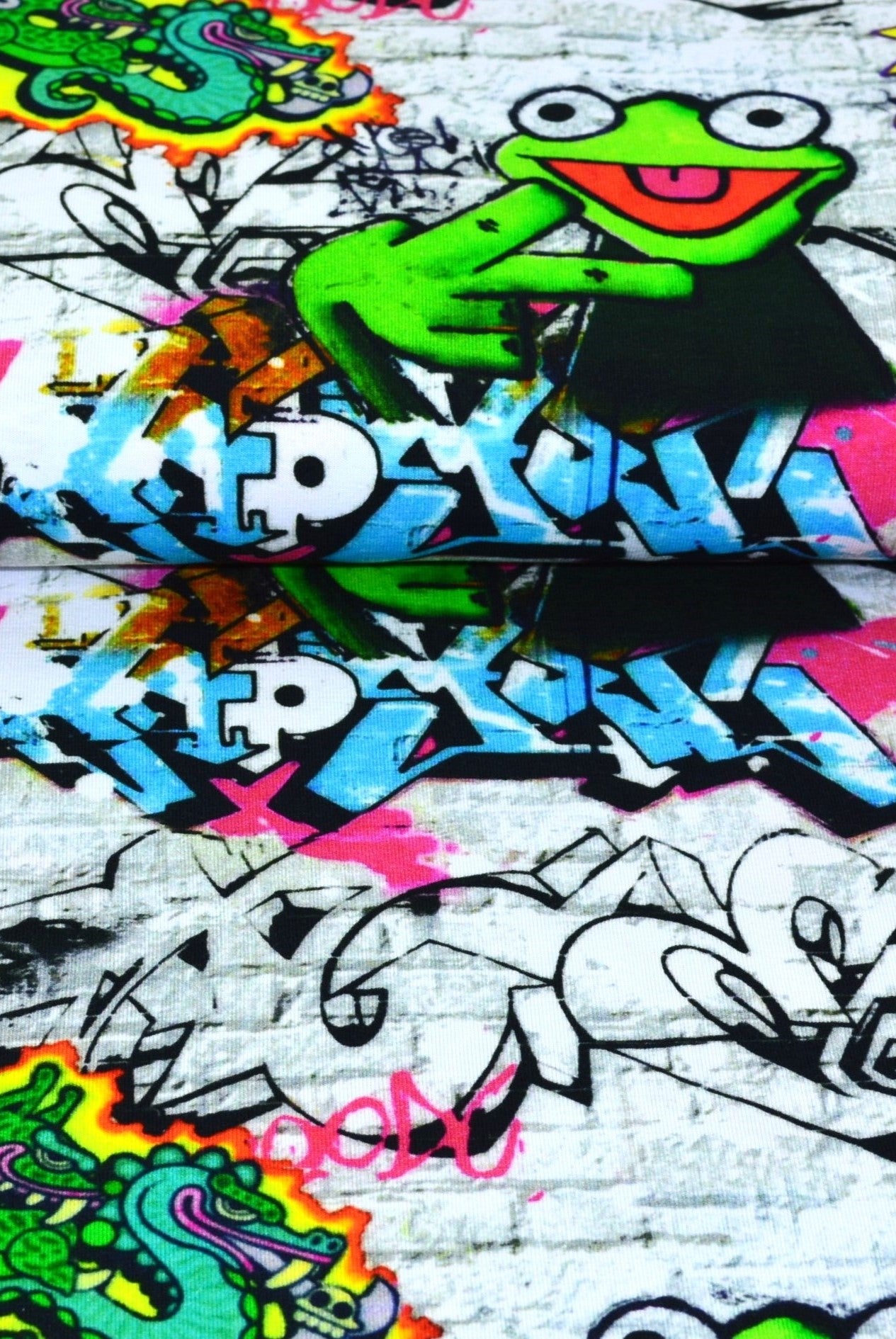 Alpenfleece Kermit der Frosch Kombistoff