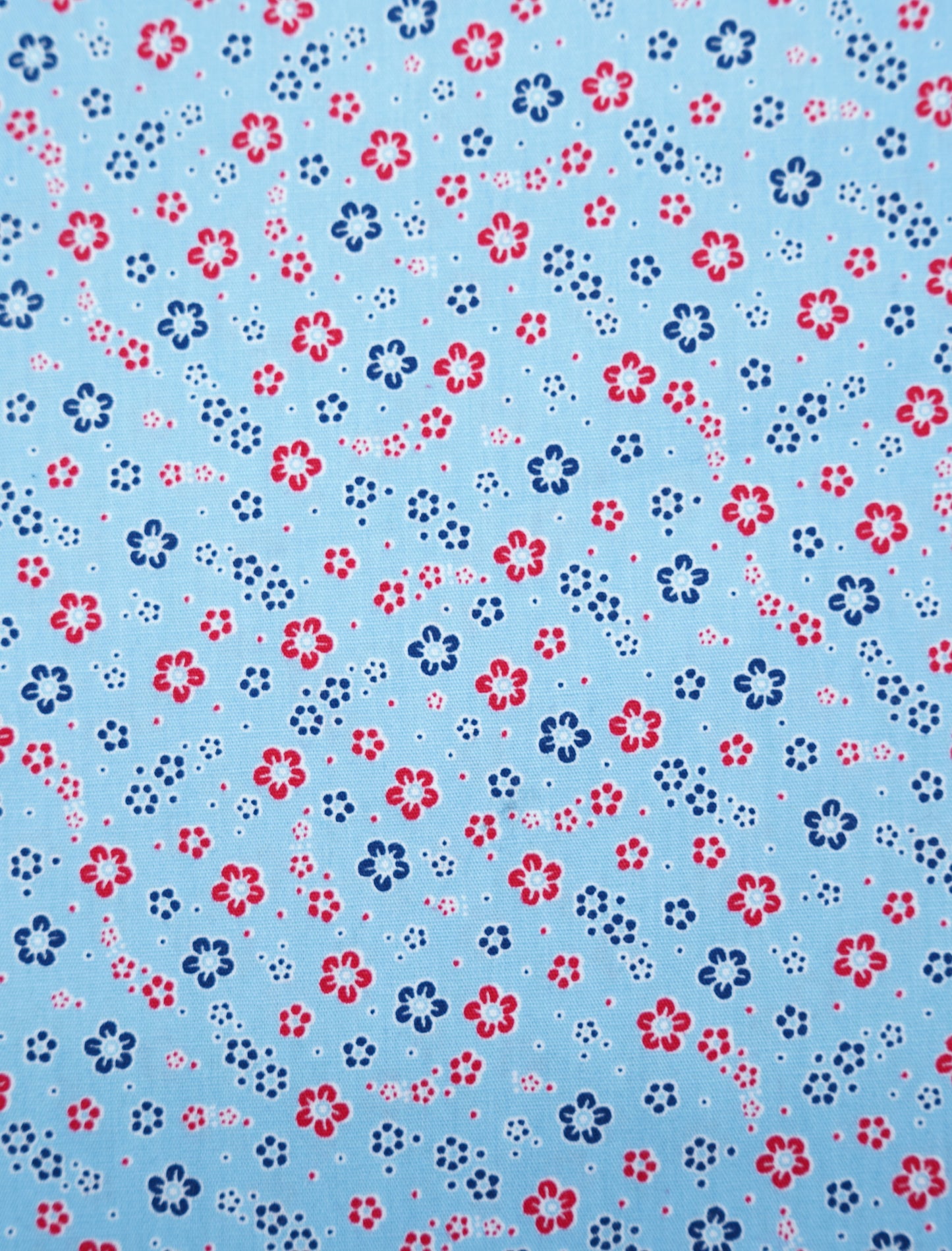 Baumwolle rot blau Blumen