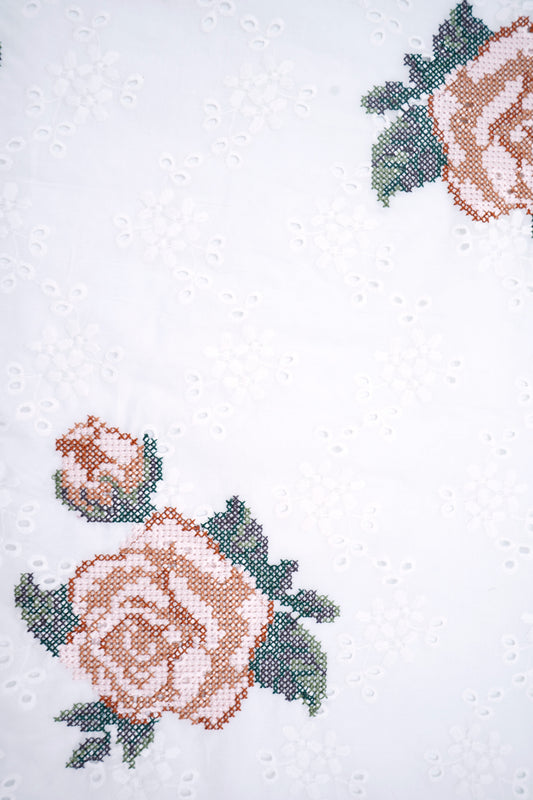 Baumwolle Stickerei große Blumen