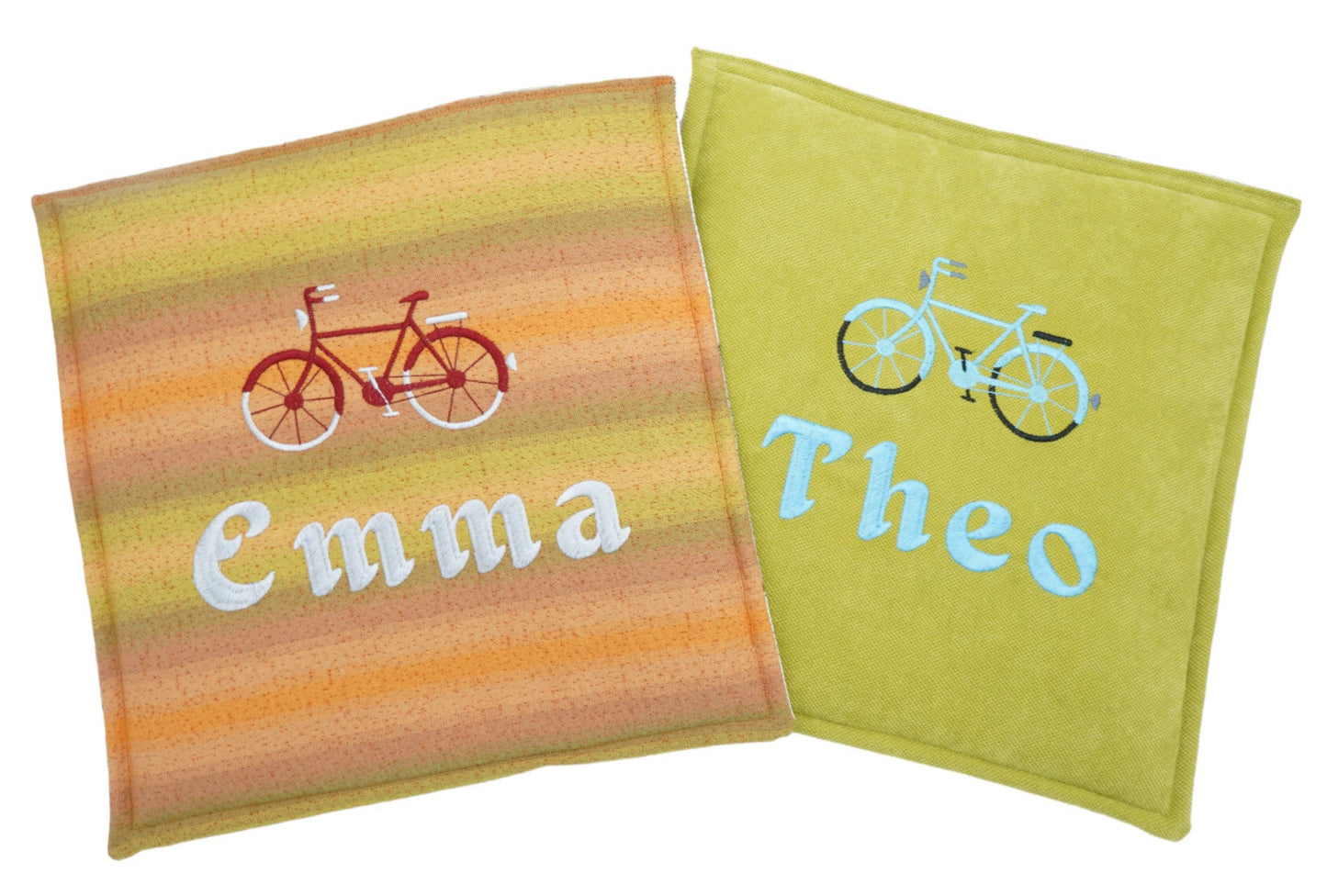 Fahrradkissen bestickt outdoor mit Wunschtext/-motiv