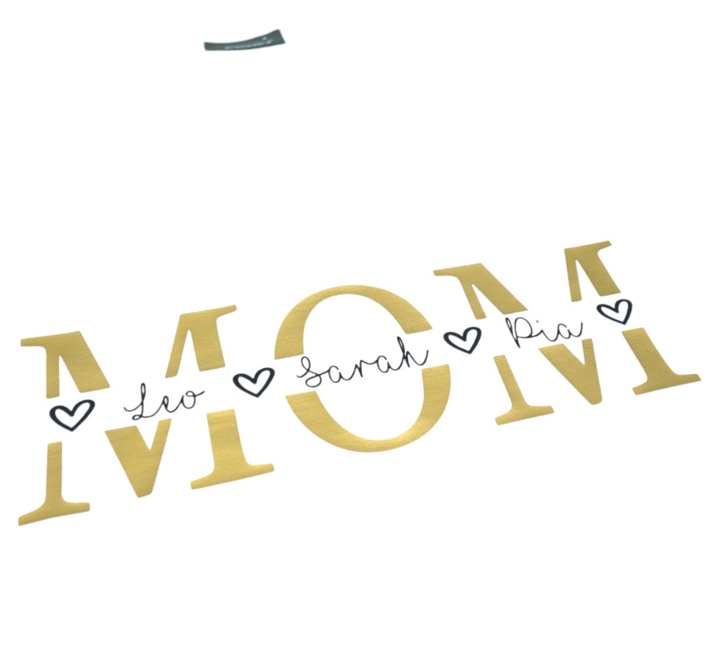 T-Shirt MOM - Herzen geteilt gold