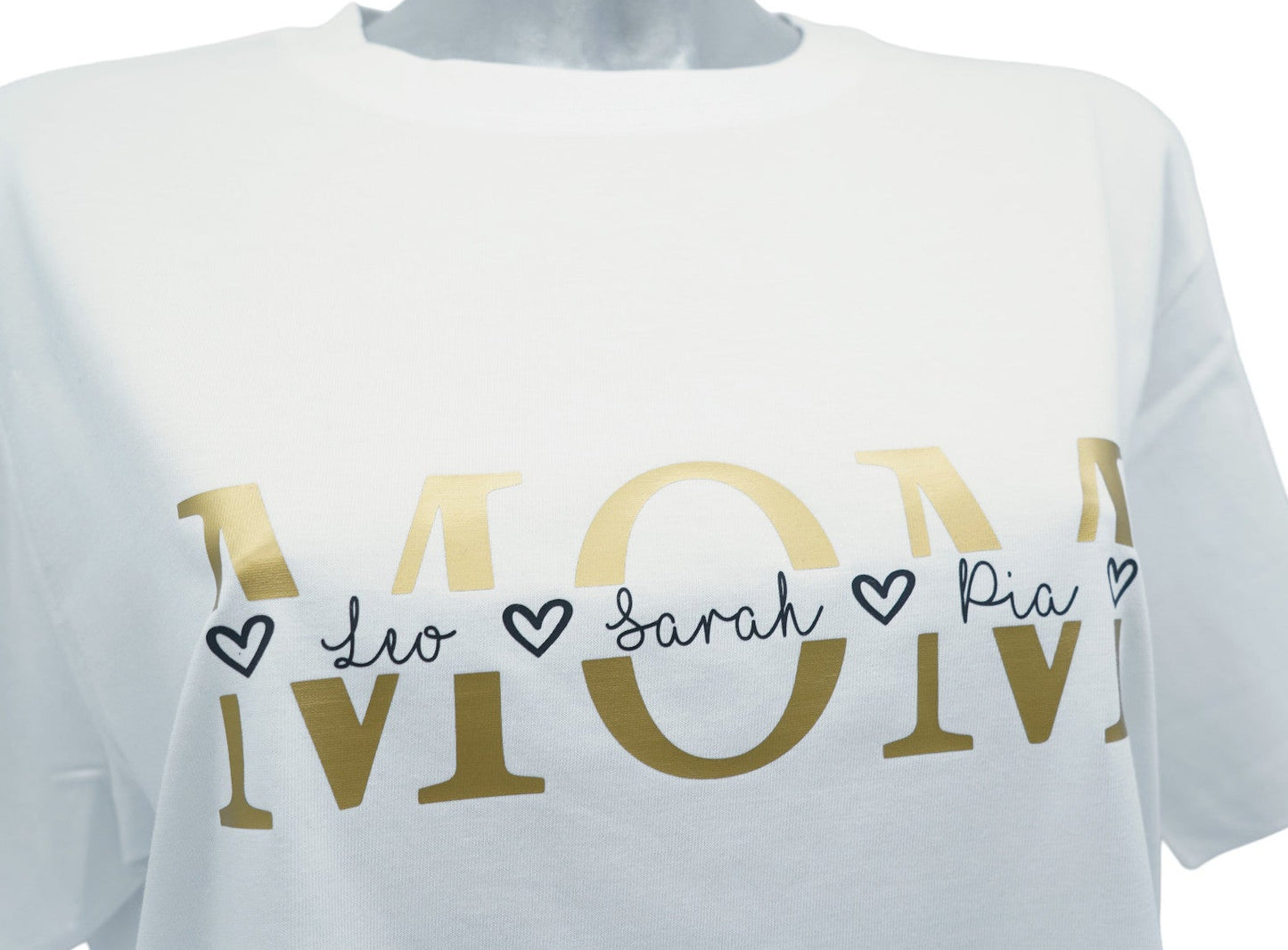 T-Shirt MOM - Herzen geteilt gold