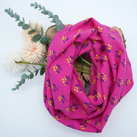 Viskose pink Blumen "Tuchstoff"