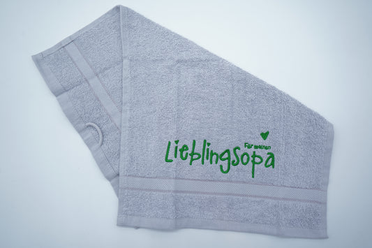 Gästehandtuch 30x50cm bestickt "Lieblingsopa" Bio