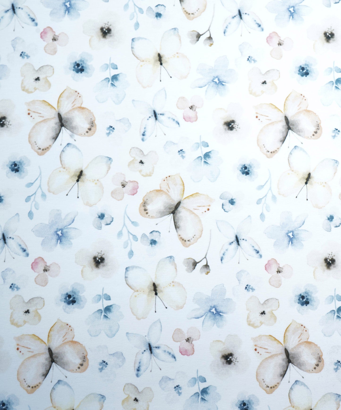 Jersey Schmetterlinge weiß & blau