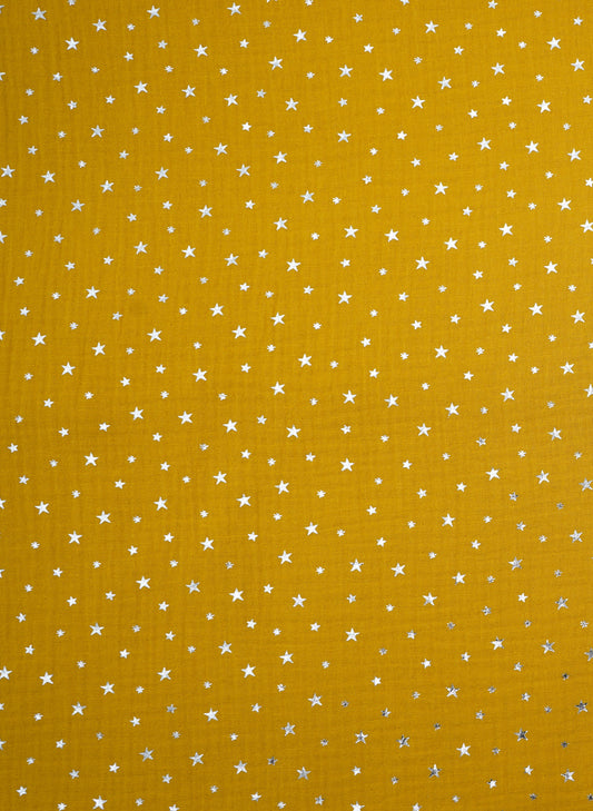 Musselin silberne Sterne in versch. Farben