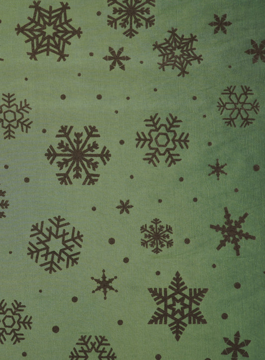 Taft Flockdruck in 3 Farben weihnachtlich