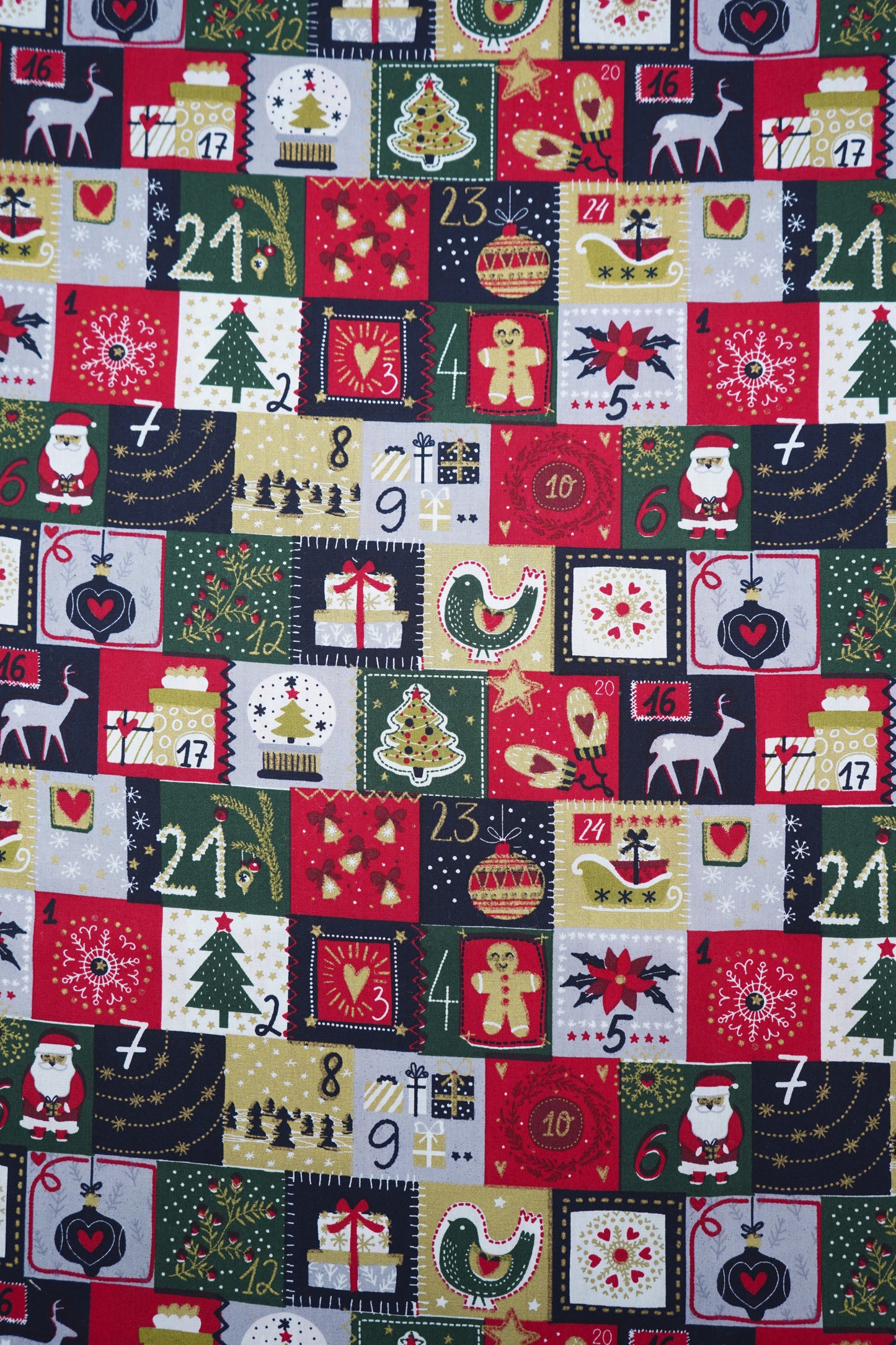 Baumwolle Adventskalender weihnachtlich