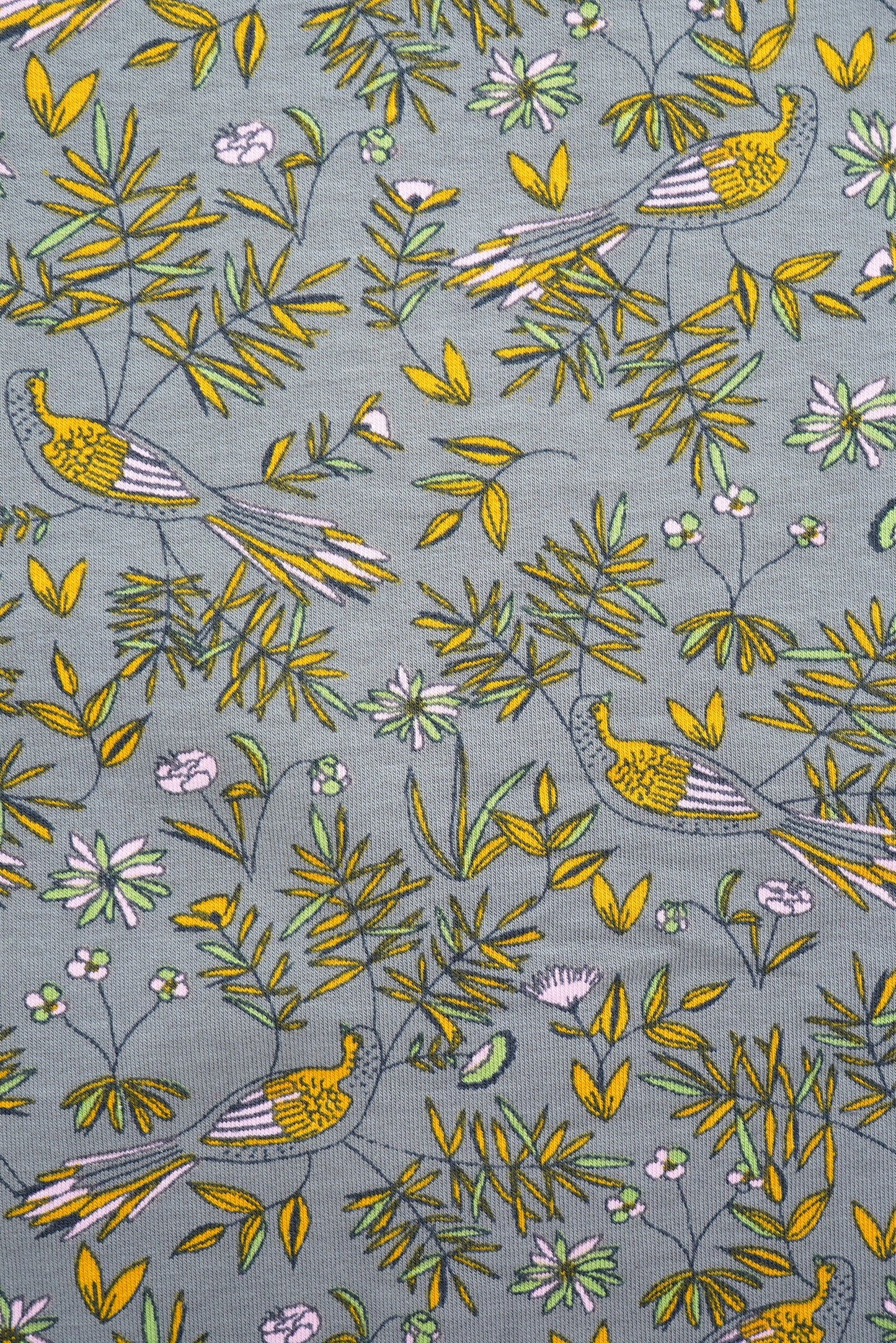 French Terry Vögel grau