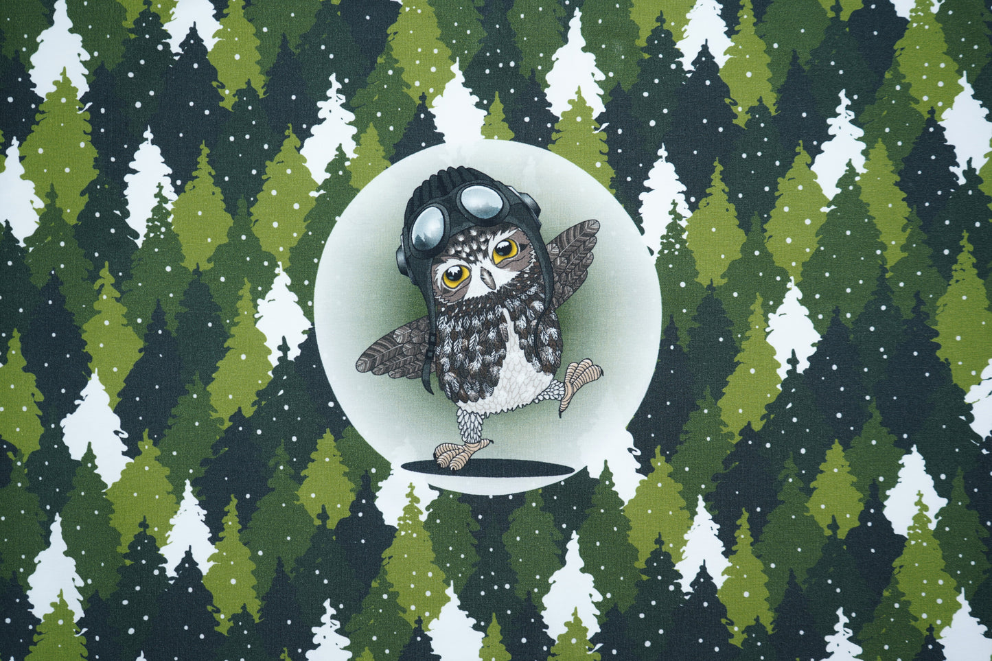 French Terry Stenzo Panel Eule