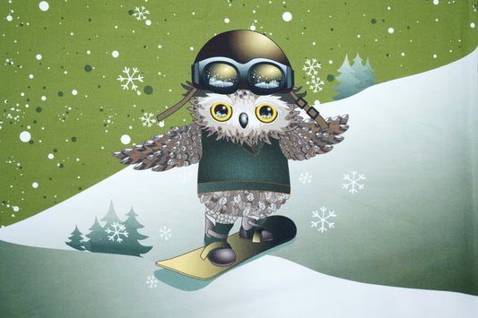 French Terry Stenzo Panel Eule