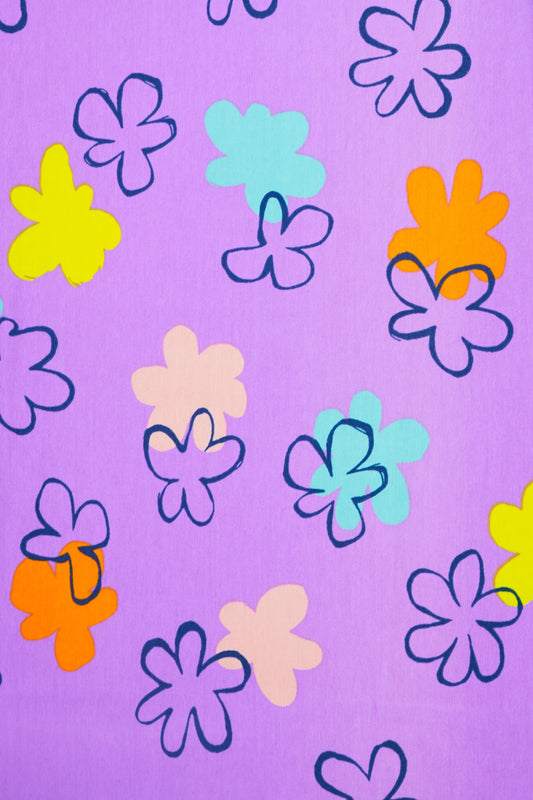 Jersey Blumen lila "Kombistoff"
