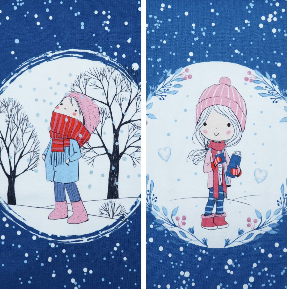 French Terry Staghorn Panel Winterkinder "Kombistoff"