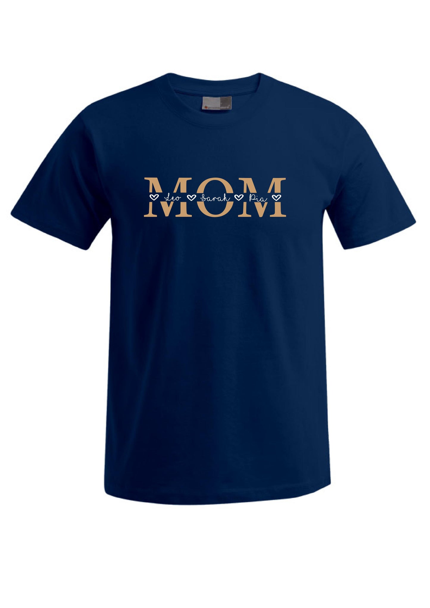 T-Shirt MOM - Herzen geteilt gold