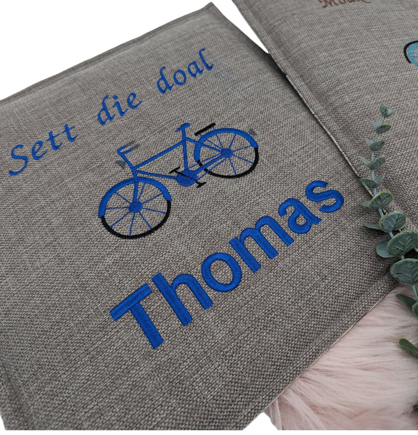 Fahrradkissen bestickt outdoor mit Wunschtext/-motiv