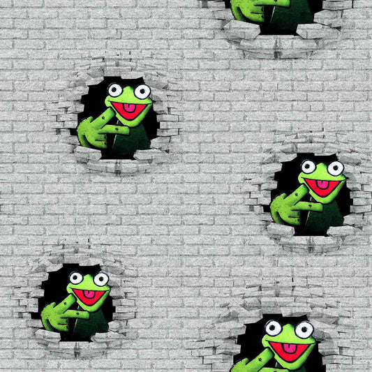 French Terry Kermit der Frosch hellgrau