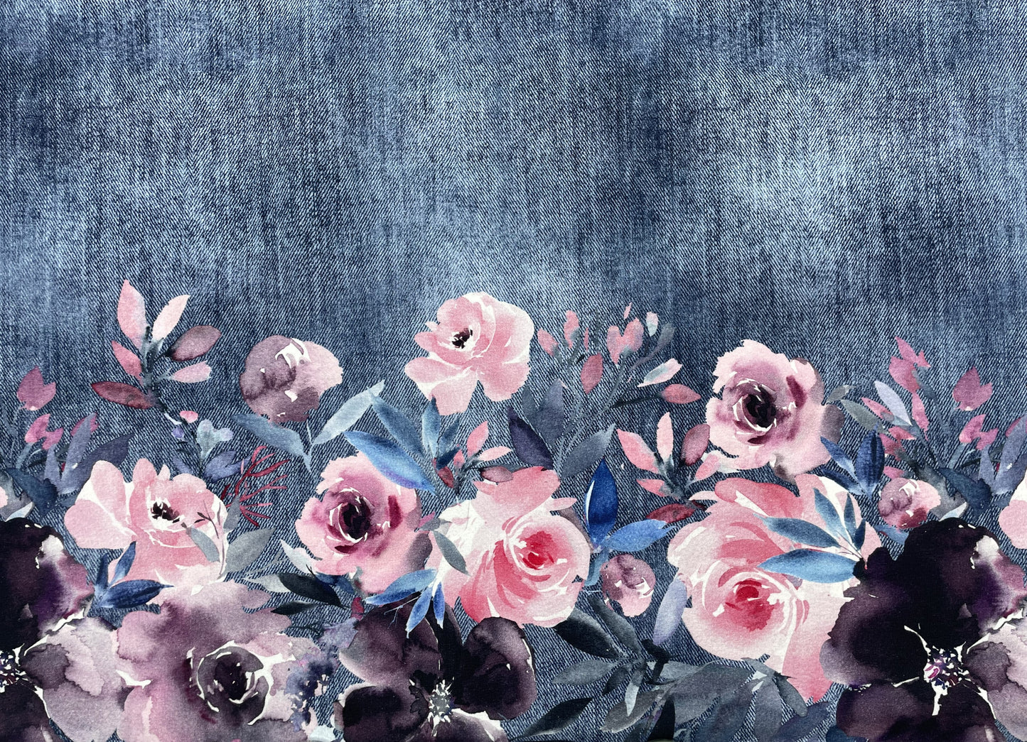 French Terry Stoffduo Little Skate "Kombistoff" jeansblau