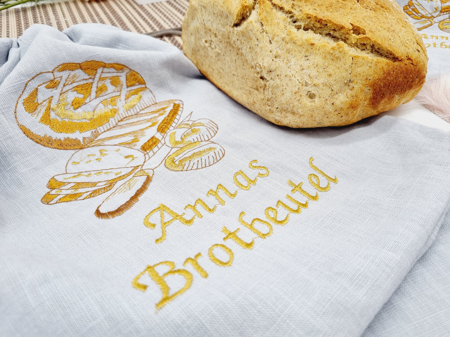 Brotbeutel, bestickt, personalisiert