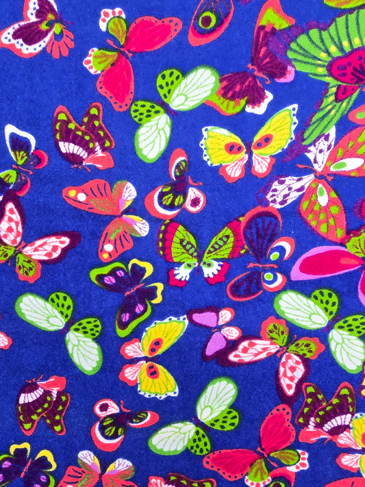 Frottee blau mit Schmetterling