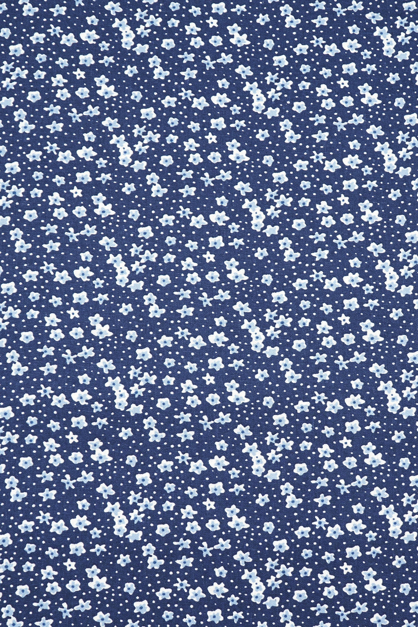 Baumwolle dunkelblau mit Blumen