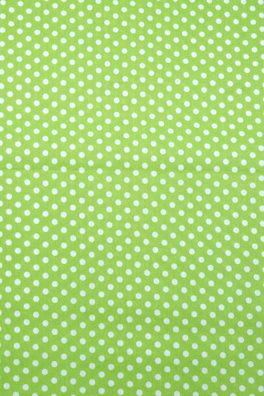 Baumwolle apfelgrün Punkte weiß