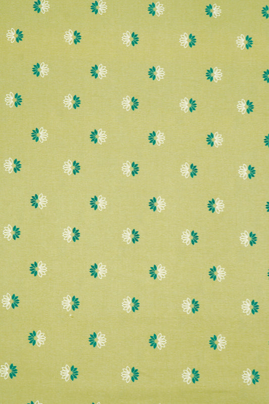 Baumwolle grün mit Seerosen