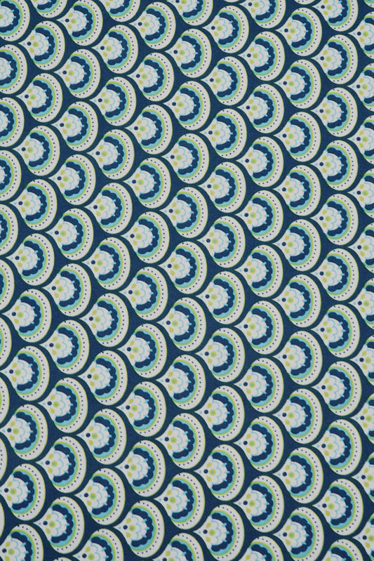 Baumwolle dunkelblau mit Muster