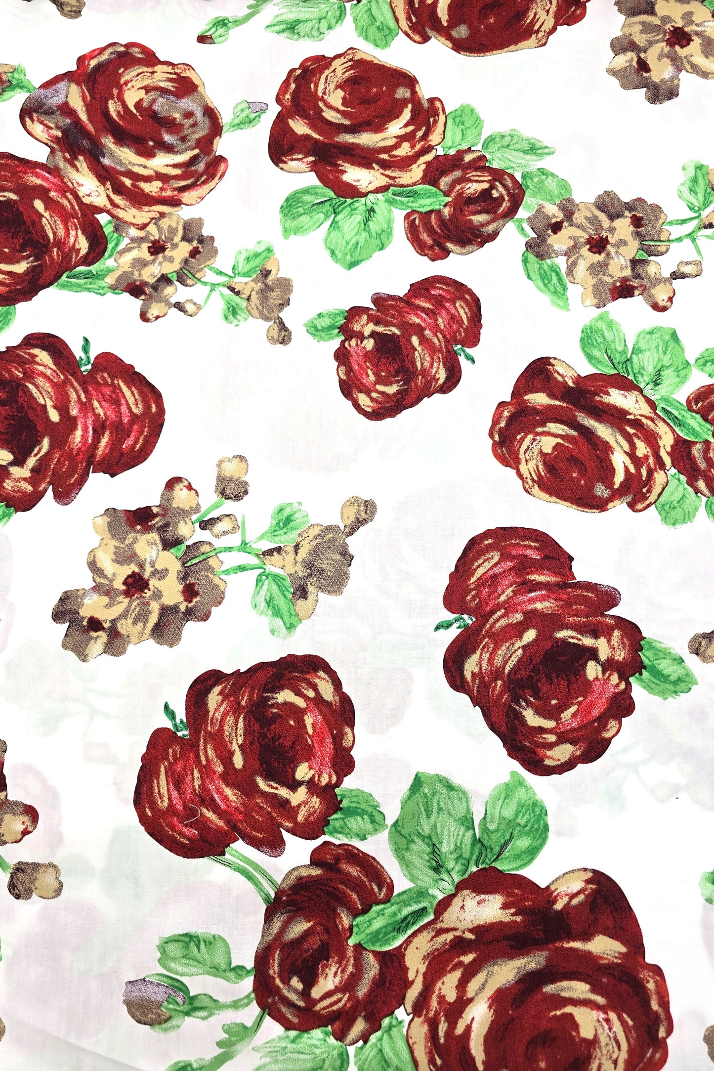 Baumwolle rote Rosen in 3 ver. Varianten