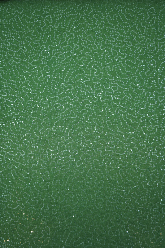 Walkloden grün mit Glitzerpailletten