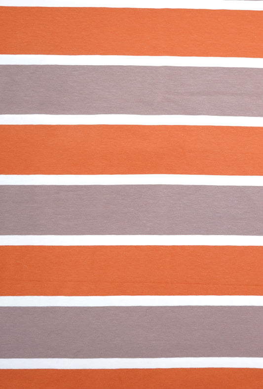 Jersey Streifen braun-orange