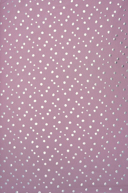 Jersey rosa mit silber Punkten RESTSTÜCK 30cm