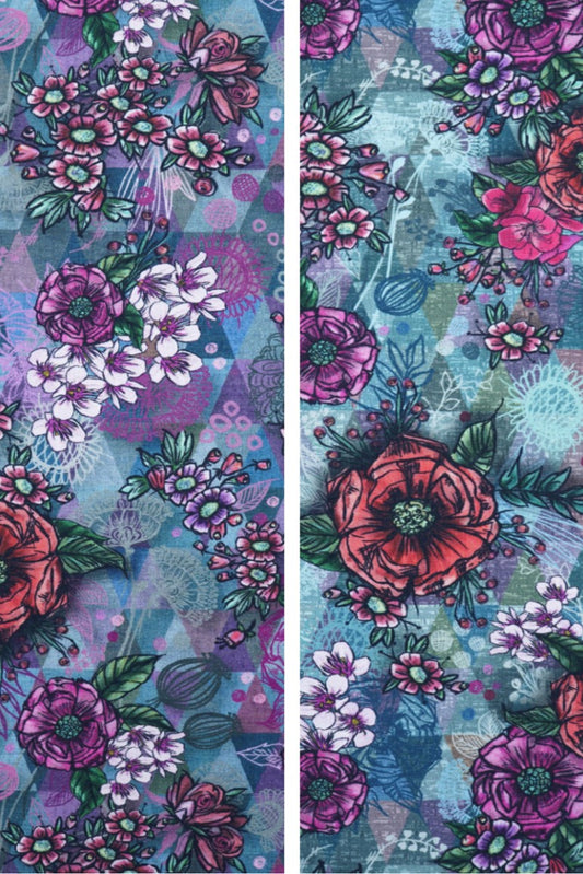 Viskosejersey Blumen in 2 vers. Varianten