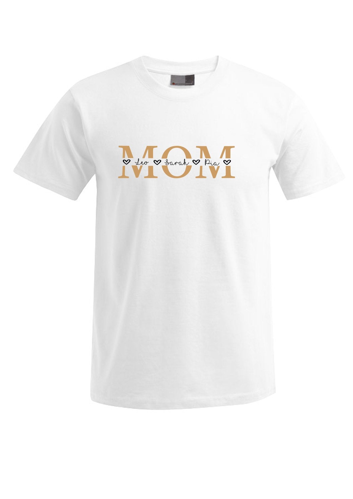 T-Shirt MOM - Herzen geteilt gold